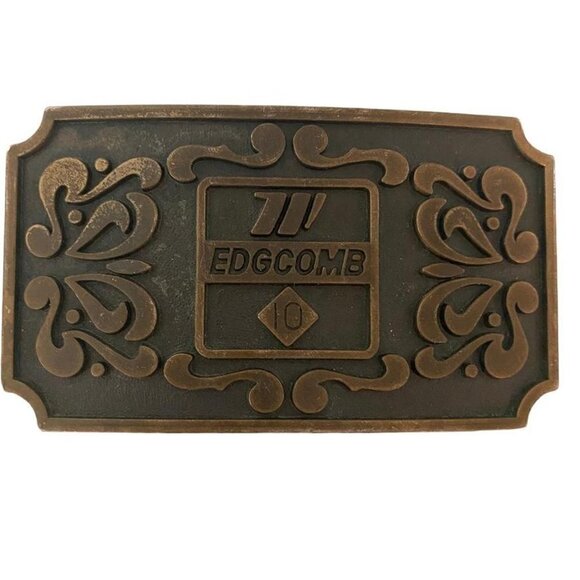 Vintage Edgcomb Metals Brass Belt Buckle - Picture 1 of 2